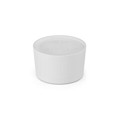 Triple-Wick White Candle on Plain Background