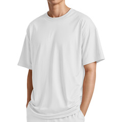 Man Wearing an Oversize T-Shirt