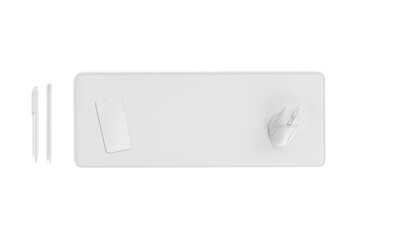 Set Mousepad and Phone Mockup Top view