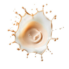 Milk or cream splashes motion studio for advertisement clip art and element. Top view