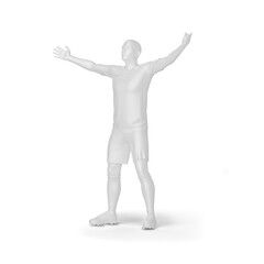 White Uniform Soccer Celebration