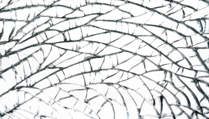 Cracked glass texture with transparent background cut out design element