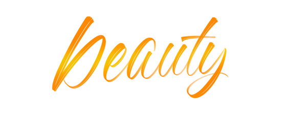 Obraz premium Goldy Hand lettering Word Beauty Transparent PNG 