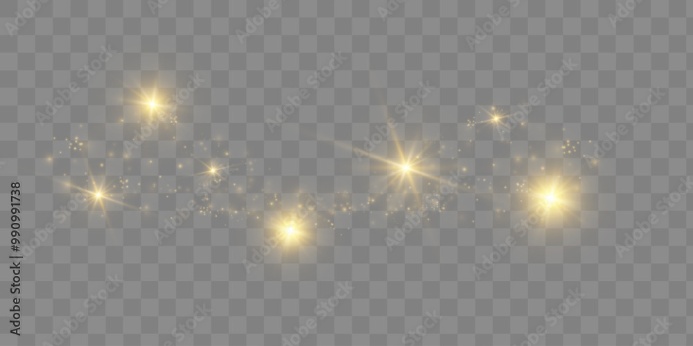 Aufkleber glowing light effect with lots of shiny particles isolated on transparent background. vector star cl