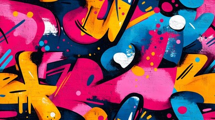 Obraz premium Vibrant Graffiti-Inspired Abstract Art with Expressive Splatter and Brush Strokes