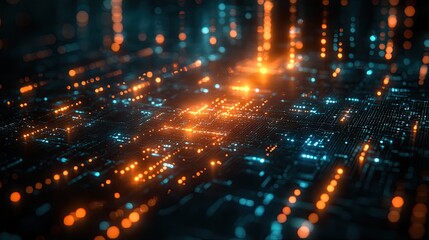 Obraz premium A concept of data network structures and cyber technology backgrounds, highlighting the interconnected nature of digital environments.
