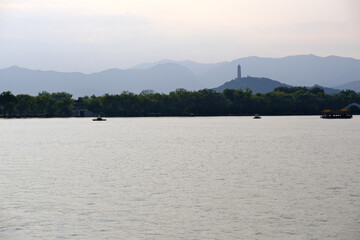 landscape of Summer Palace Kunming lake in Beijing, China