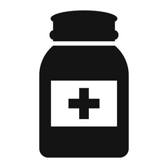 Obraz premium Medical pills bottle vector icon