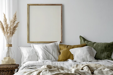 Frame Mockup - Wooden Frame, White Background