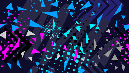 Vector illustration. Colorful dotted seamless pattern on dark background. Design for background, wallpaper, poster, banner, album, cover.