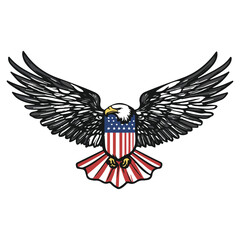 Eagle and Flag Iconic Symbols of American Patriotism and Pride.
