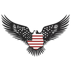 Eagle and Flag Iconic Symbols of American Patriotism and Pride.