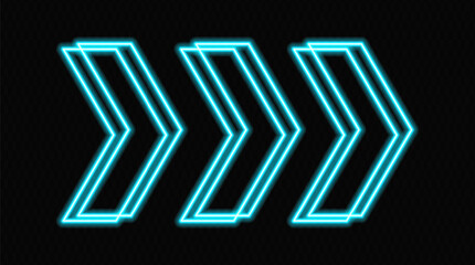 Glowing neon arrows in blue on a transparent background, pointing in opposite directions. Futuristic, abstract design with a modern, minimalistic look, ideal for technology and motion concepts.