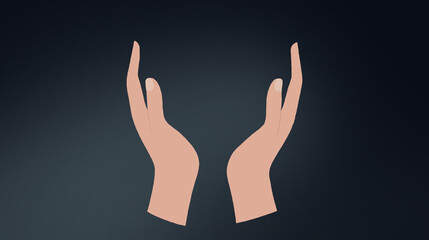 illustration icon two hands protection .