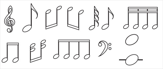 Music notes vector illustration. Music note icon set	