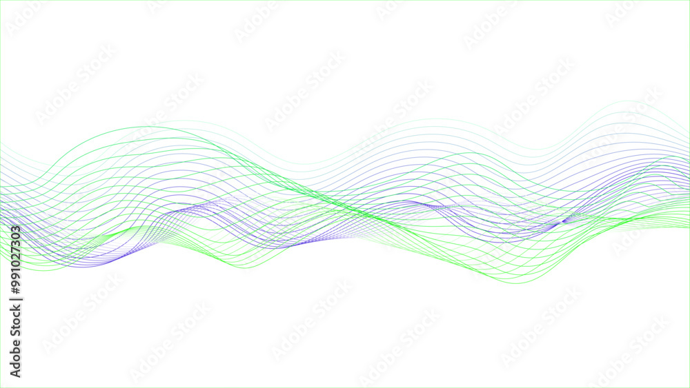 Wall mural flowing yellow and green abstract waves on a white background. abstract flowing line patterns. futur