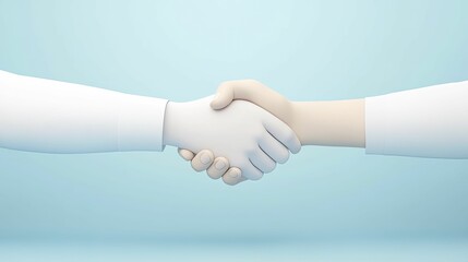 Symbolic Gesture of Agreement: Close-Up of Two Hands Shaking in Unity and Collaboration, Representing Trust, Partnership, and Mutual Respect in Professional Relationships