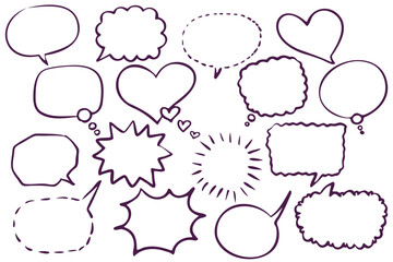 Hand drawn cartoon style frame illustration set