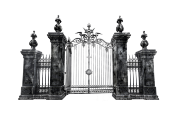 Gates to Hell, isolated on transparent, ideal for fantasy and horror-themed designs.