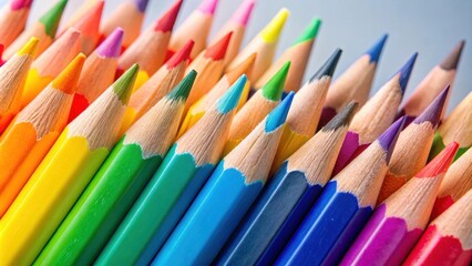 Close up of colorful pencils , school supplies, writing utensils, artistic, education, stationary, supplies, close-up