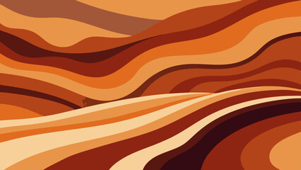 Abstract Wave Patterns with Earth Tones &ndash; Minimalist Vector Art Collection