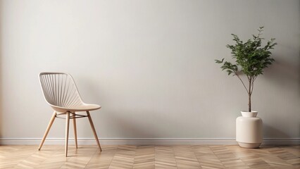 Scandinavian style interior with minimalist chair and trendy vase, modern, Scandinavian, interior, chair, trendy, vase