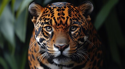 Obraz premium South American jaguar in its natural habitat, emphasizing wildlife conservation.