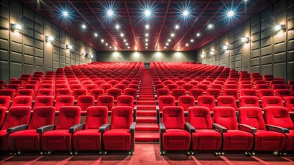 Empty cinema hall with red seats , cinema, movie theatre, empty, interior, red seats, entertainment, film, theater, chairs