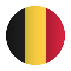 Belgium national flag. Circle badge. Vector illustration	