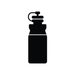 Water bottle black and white flat vector icon design