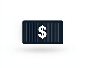 Minimalist Dark Grey $ Symbol on White Background - Clean Graphic Design Element with 3D Effect