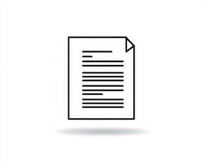 Minimalist Black and White Document Icon on Clean Background - Simple Digital Design for Modern Apps and Websites