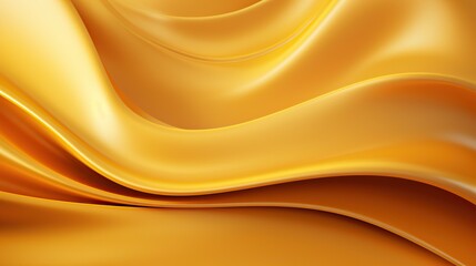 Abstract background with flowing golden fabric, luxurious satin texture. Design element for fashion, beauty, and luxury brands.