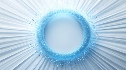 Blue circle symbol for World Diabetes Day on a clean, white background with subtle light rays