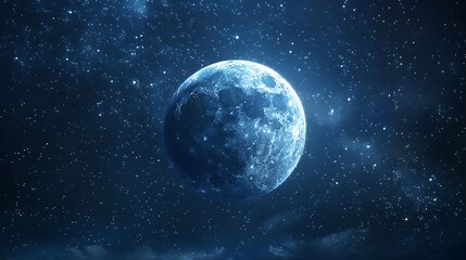 Obraz premium Experience moon and lights in the dark skies