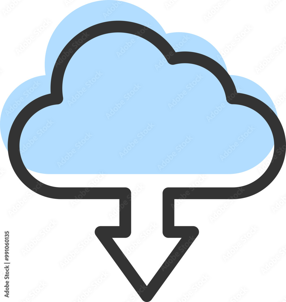 Poster cloud storage and data transfer vector icon. computing service and network related line icons. datab