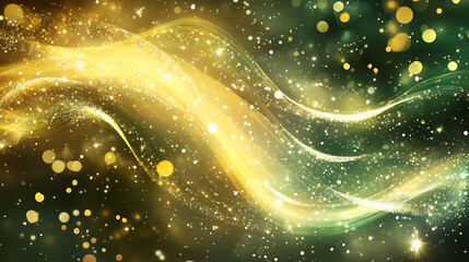 Green and Gold Christmas Abstract Design