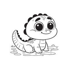 Adorable Cartoon Crocodiles - Cute Baby Alligators Vector.
