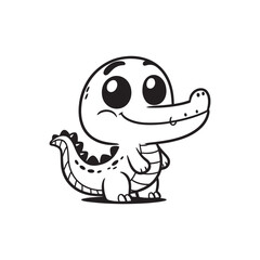 Adorable Cartoon Crocodiles - Cute Baby Alligators Vector.
