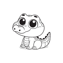 Adorable Cartoon Crocodiles - Cute Baby Alligators Vector.