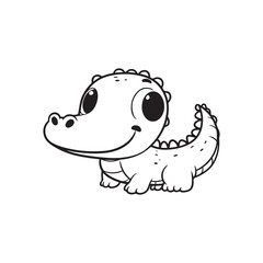 Adorable Cartoon Crocodiles - Cute Baby Alligators Vector.