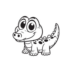 Adorable Cartoon Crocodiles - Cute Baby Alligators Vector.