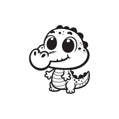 Friendly Baby Crocodiles - Lovely Cartoon Alligator Illustrations.