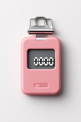 Minimalistic Pink Digital Counter with Modern Design on White Background - Elegant Time Tracking Concept for Technology and Lifestyle Uses