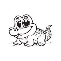 Friendly Baby Crocodiles - Lovely Cartoon Alligator Illustrations.