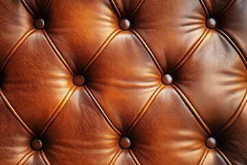 Naklejka premium Brown leather texture and background. generative AI