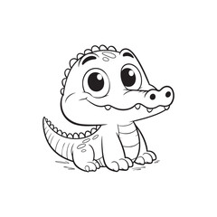 Lovable Baby Crocodiles - Friendly Alligator Vector Art.