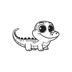 Lovable Baby Crocodiles - Friendly Alligator Vector Art.