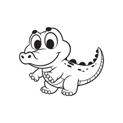 Lovable Baby Crocodiles - Friendly Alligator Vector Art.