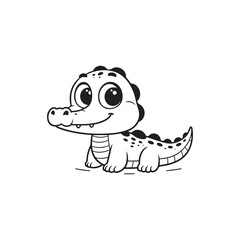 Cartoon Baby Crocodiles - Cute and Friendly Alligator Characters.